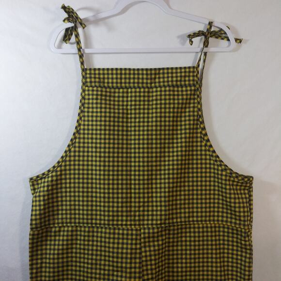 Yellow Blue Checkered Pants Jumpsuit Light Weight Casual Size 2X - Picture 4 of 7